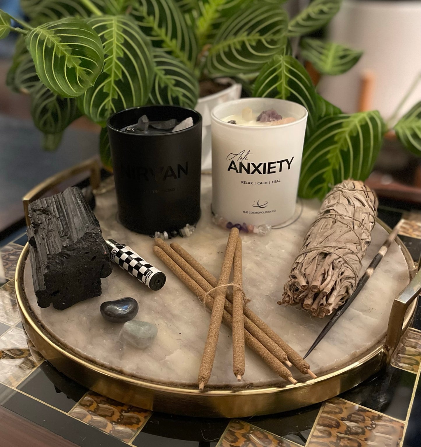 Anti Anxiety & Nirvana Crystal Candle Bundle