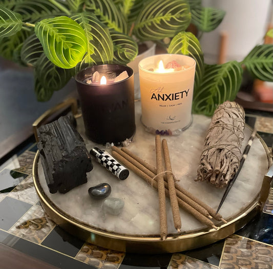 Anti Anxiety & Nirvana Crystal Candle Bundle